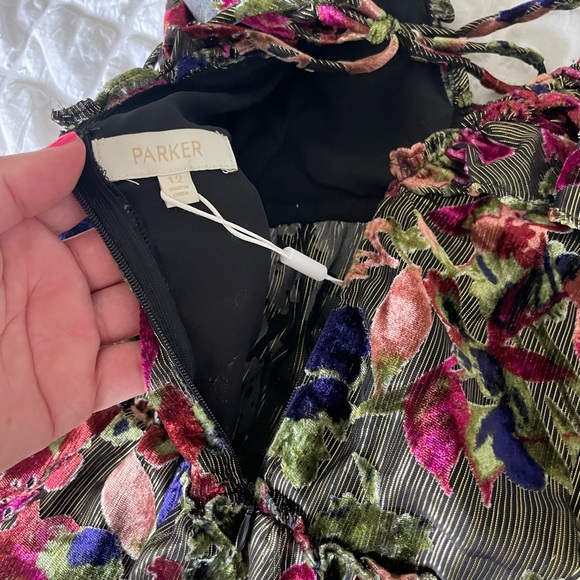 Parker Cara Velvet  Ruffle V-Neck Blouse - Picture 10 of 11